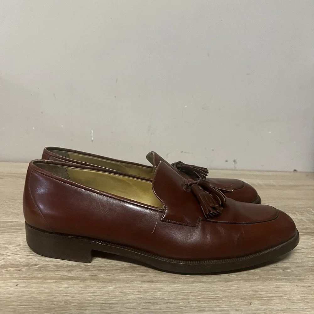 Cole Haan Shoes Mens Size 9.5 M Brown Leather Tassel Loafers Slip On Dress 11508
